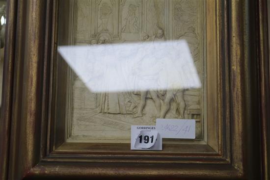 An Osborne waxed plaster plaque, 11 x 7in.